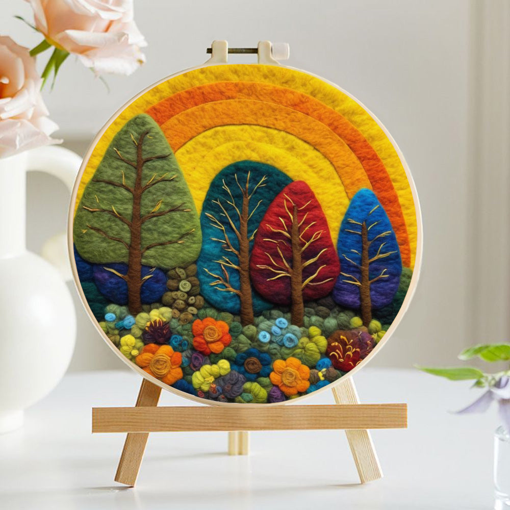 Under the Arc of Golden Light Wool Needle Felting Painting Kit
