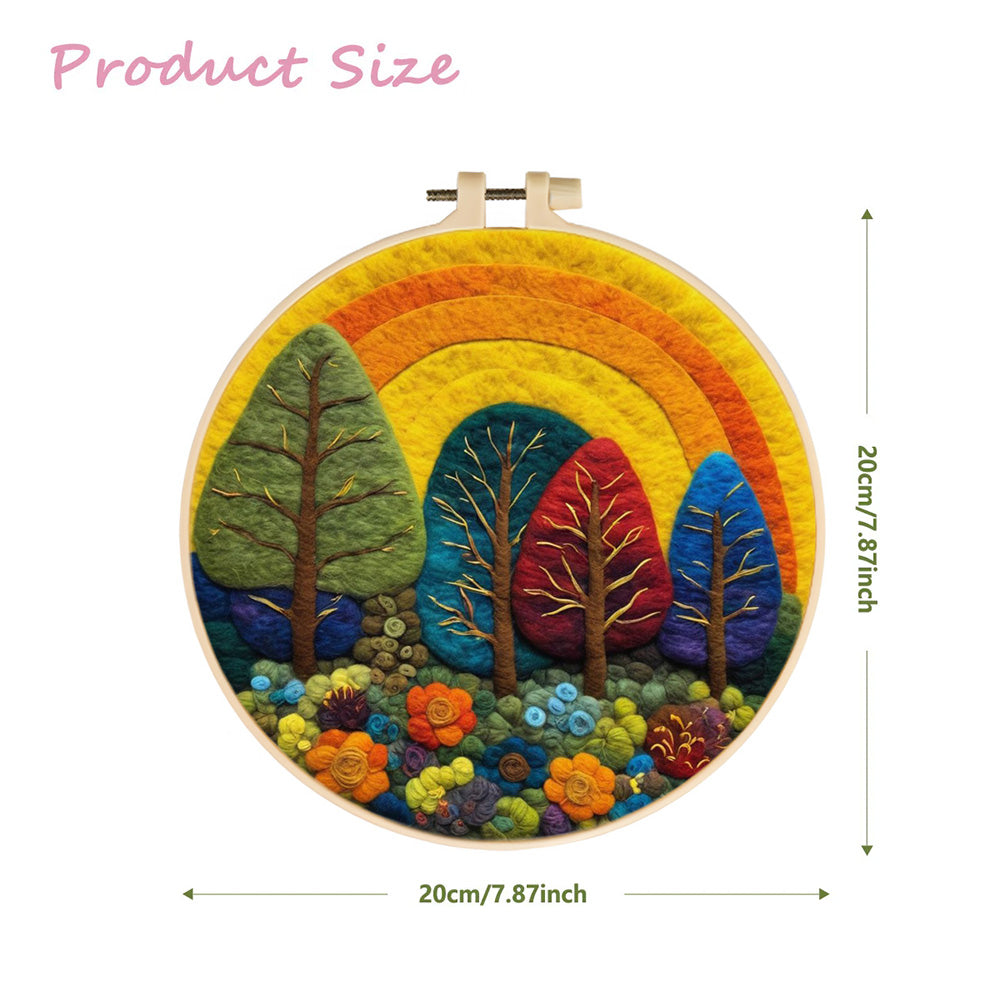 Under the Arc of Golden Light Wool Needle Felting Painting Kit