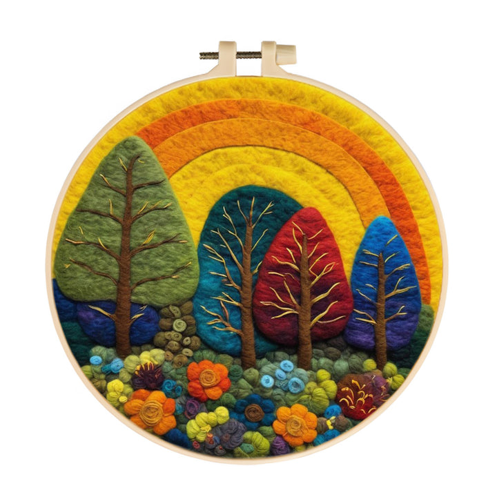 Under the Arc of Golden Light Wool Needle Felting Painting Kit