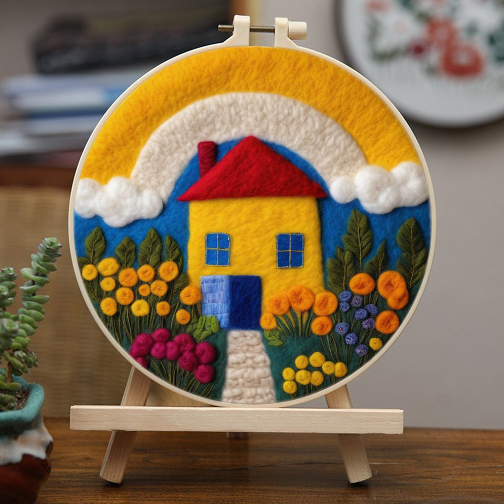 The House at the End of the Rainbow Wool Needle Felting Painting Kit