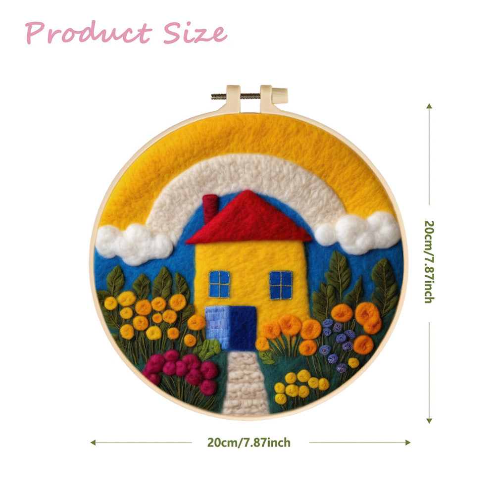 The House at the End of the Rainbow Wool Needle Felting Painting Kit