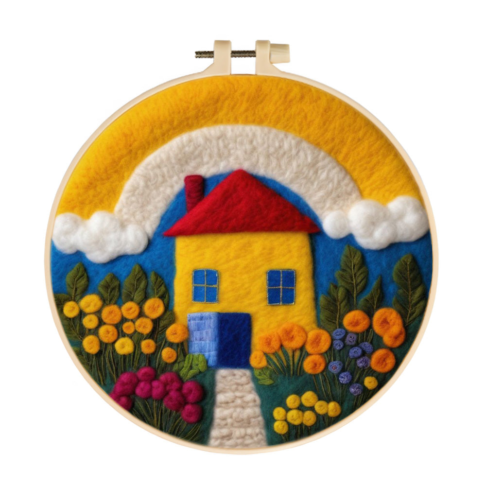 The House at the End of the Rainbow Wool Needle Felting Painting Kit
