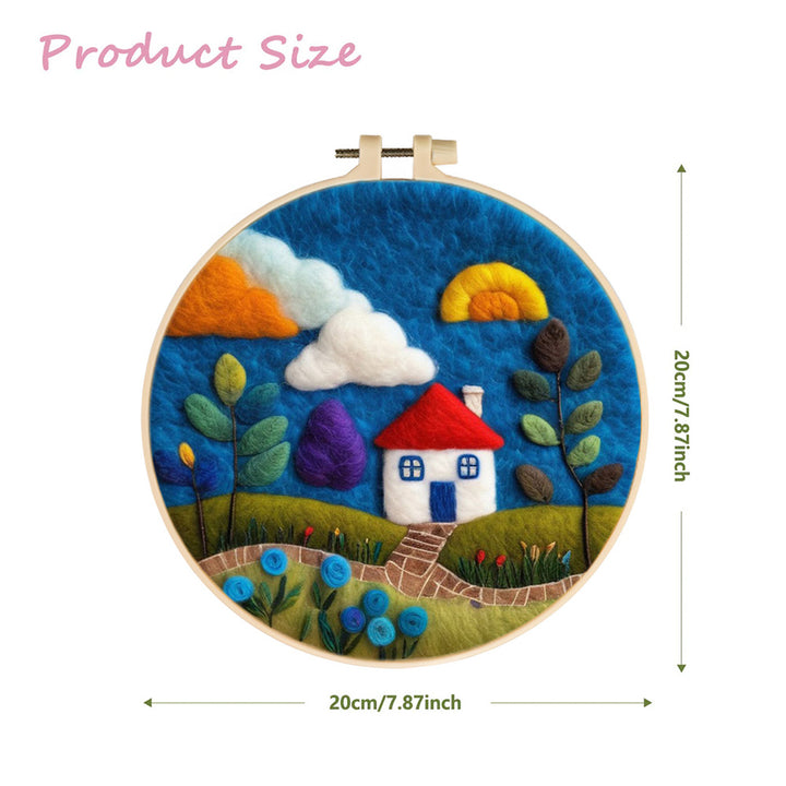 The Blue Sky Cottage Wool Needle Felting Painting Kit
