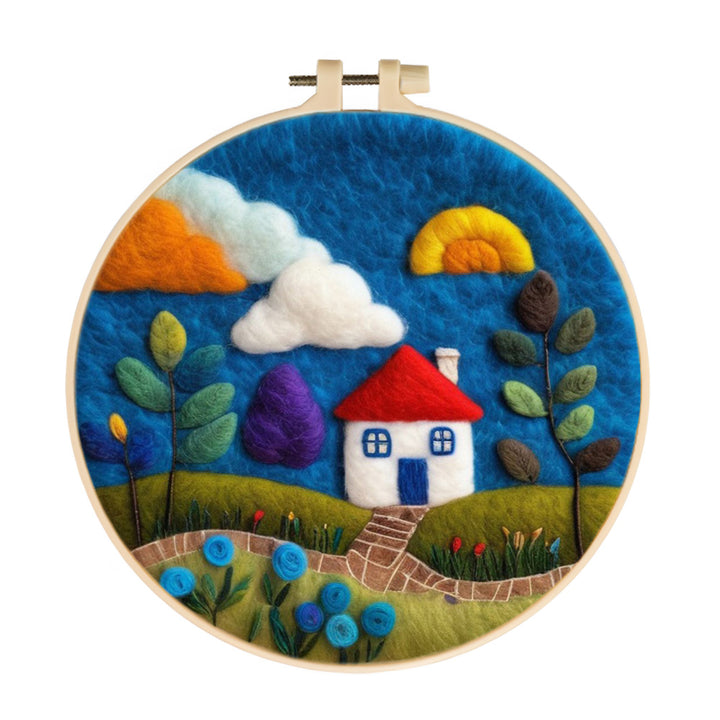 The Blue Sky Cottage Wool Needle Felting Painting Kit