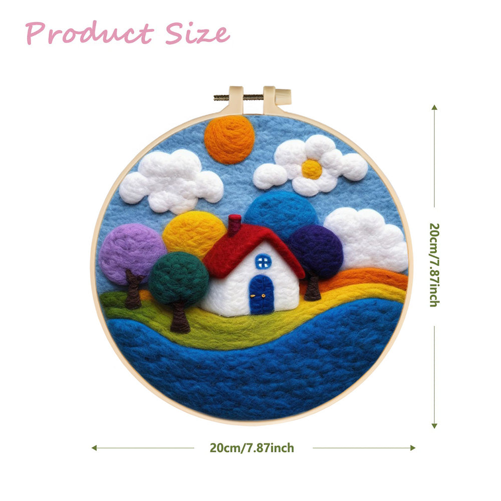 The Little House Under Soft Skies Wool Needle Felting Painting Kit