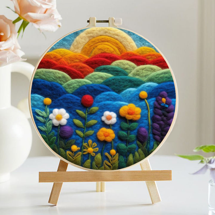 Layers of Color Cloud at Sunrise Wool Needle Felting Painting Kit