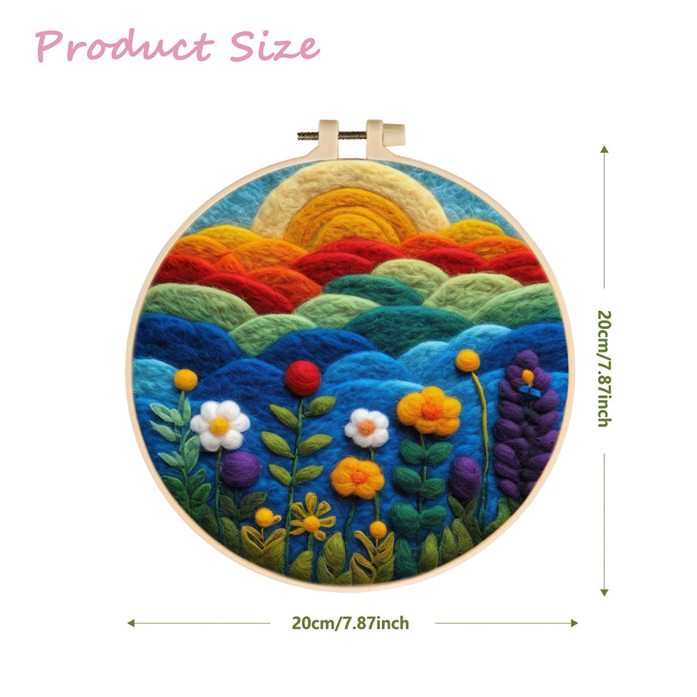 Layers of Color Cloud at Sunrise Wool Needle Felting Painting Kit