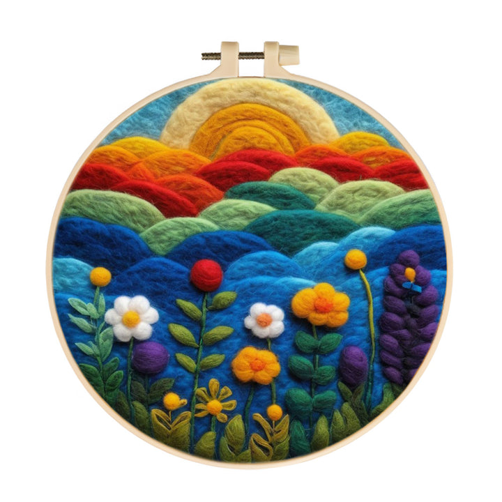 Layers of Color Cloud at Sunrise Wool Needle Felting Painting Kit