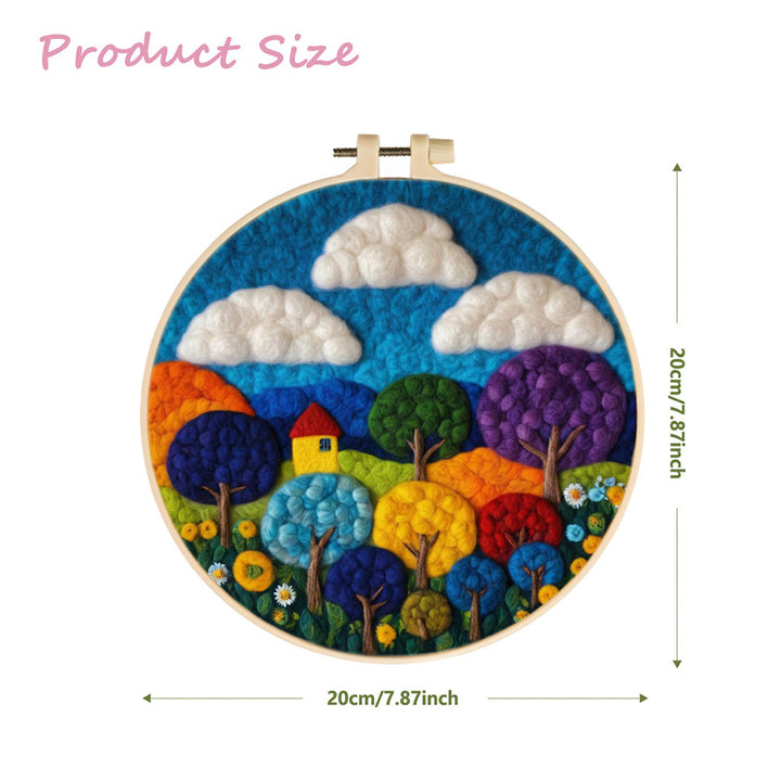 Home Among the Colorful Trees Wool Needle Felting Painting Kit
