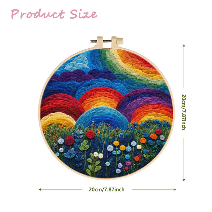 Layers of Color Under the Rainbow Sky Wool Needle Felting Painting Kit