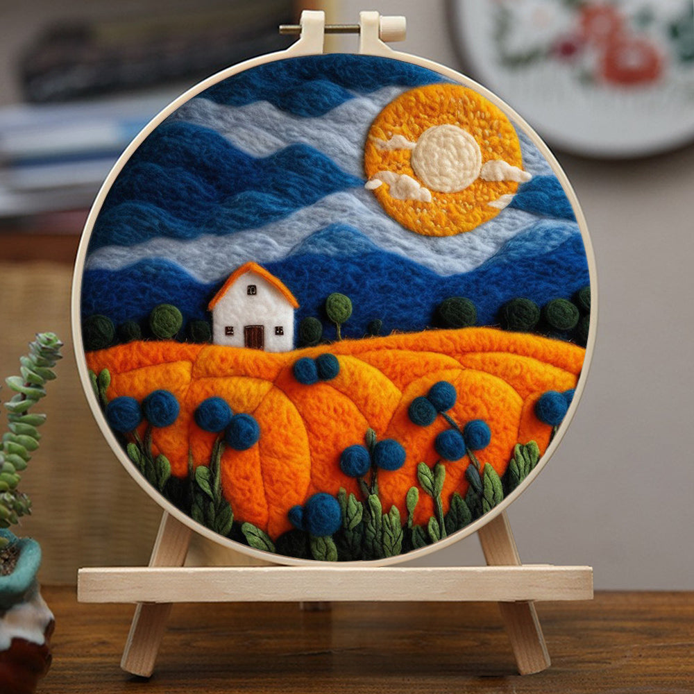 Orange Fields Wool Needle Felting Painting Kit
