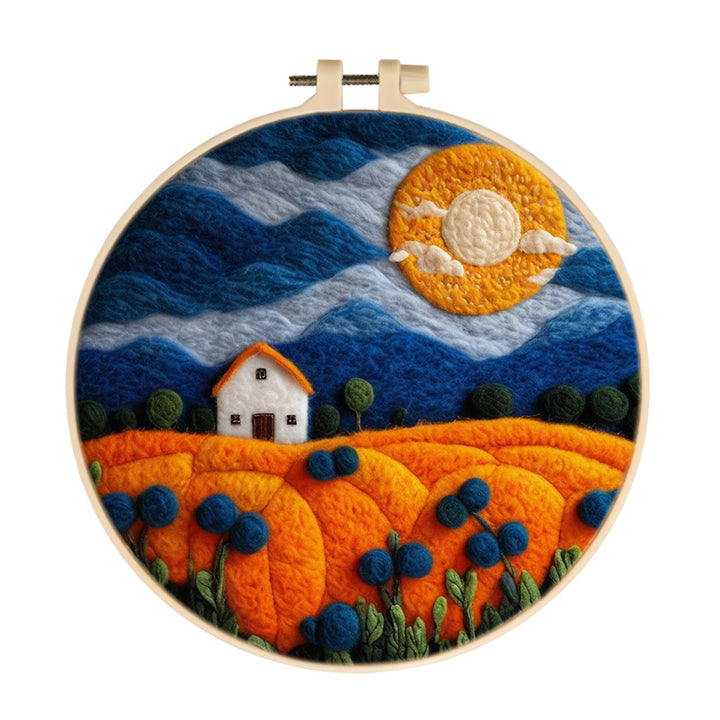 Orange Fields Wool Needle Felting Painting Kit