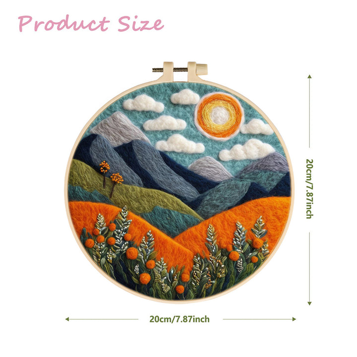 Mountains and Flowers Wool Needle Felting Painting Kit