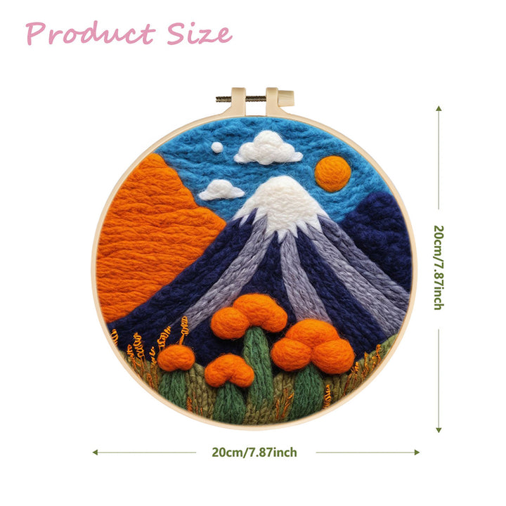 Snow-Capped Mountain and Cacti Wool Needle Felting Painting Kit