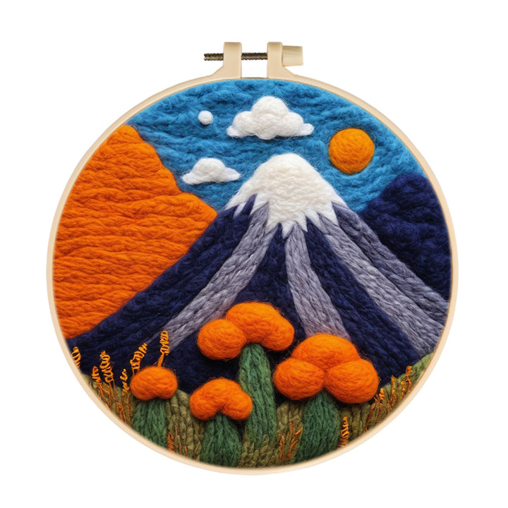Snow-Capped Mountain and Cacti Wool Needle Felting Painting Kit
