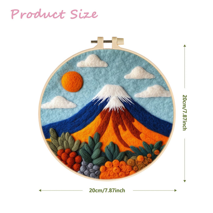 Snow-Capped Mountains and Colorful Flowers Wool Needle Felting Painting Kit