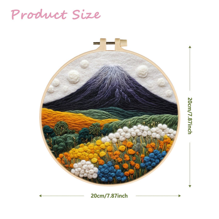 Colorful Flowers and the Snow Mountain Wool Needle Felting Painting Kit