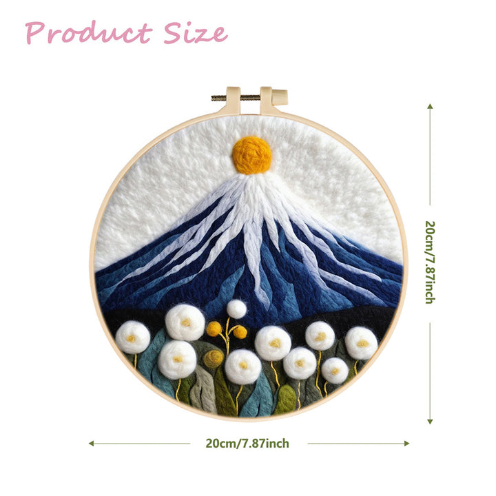 White Dandelions and Mountain Wool Needle Felting Painting Kit