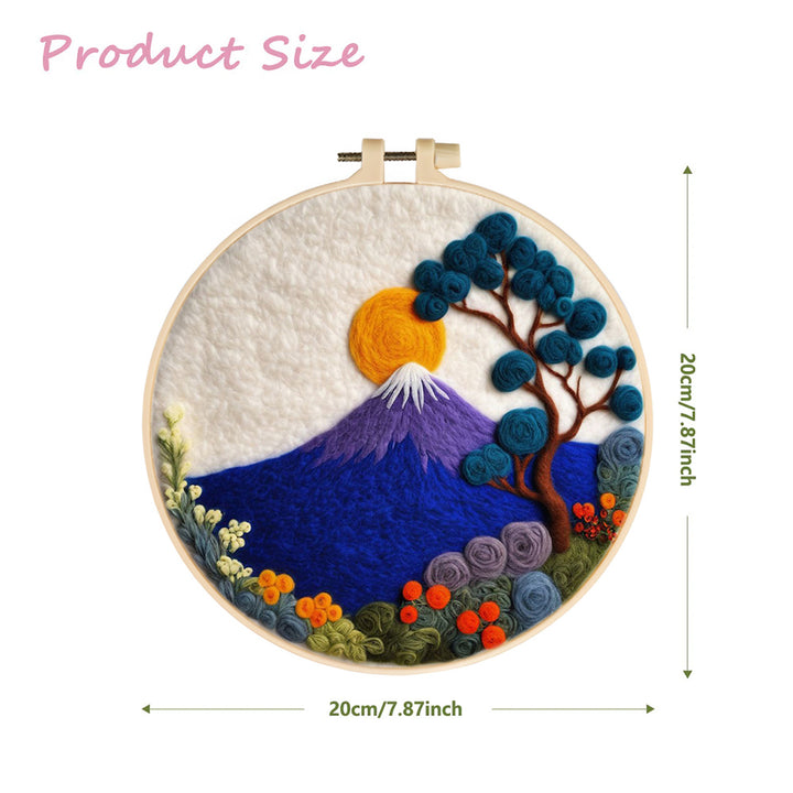 Mountain and Flower Tree Wool Needle Felting Painting Kit