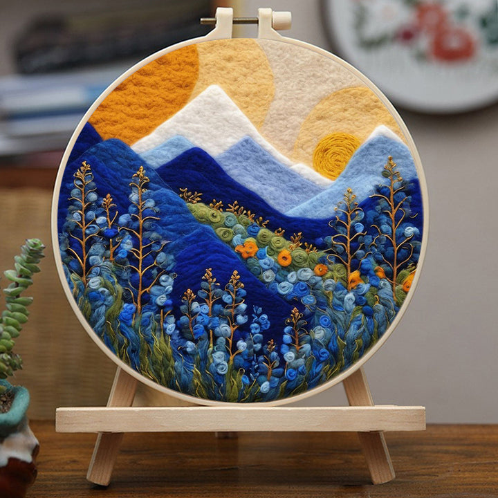 Flowers and Grasses in the Valley Wool Needle Felting Painting Kit