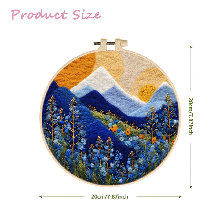 Flowers and Grasses in the Valley Wool Needle Felting Painting Kit