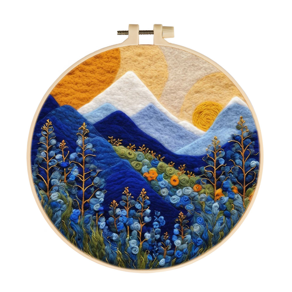 Flowers and Grasses in the Valley Wool Needle Felting Painting Kit