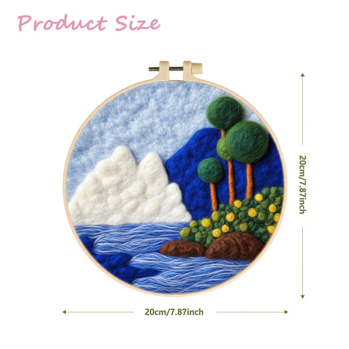 Mountains, Trees and River Wool Needle Felting Painting Kit
