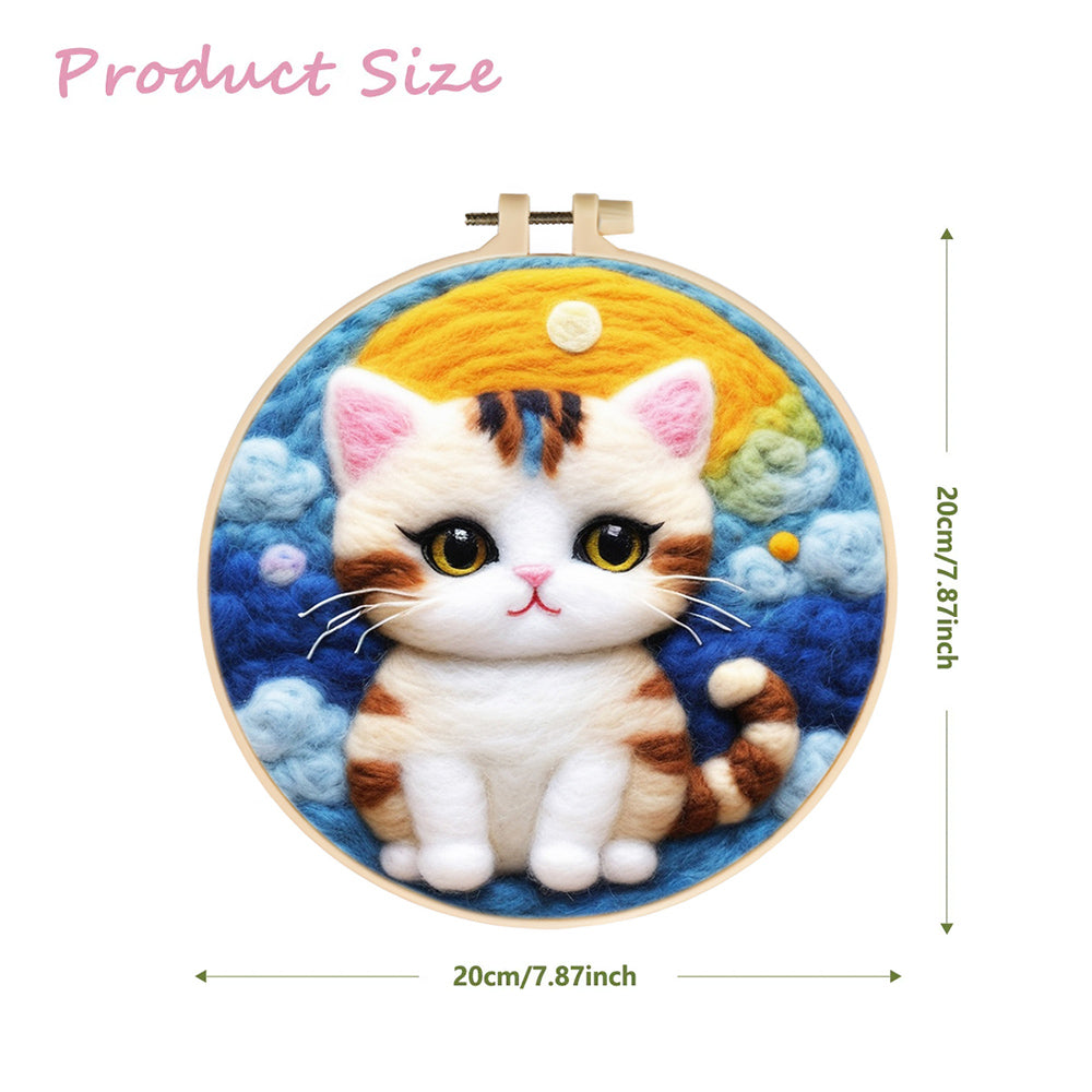 The Sun The Sky and A Little Cat Wool Needle Felting Painting Kit