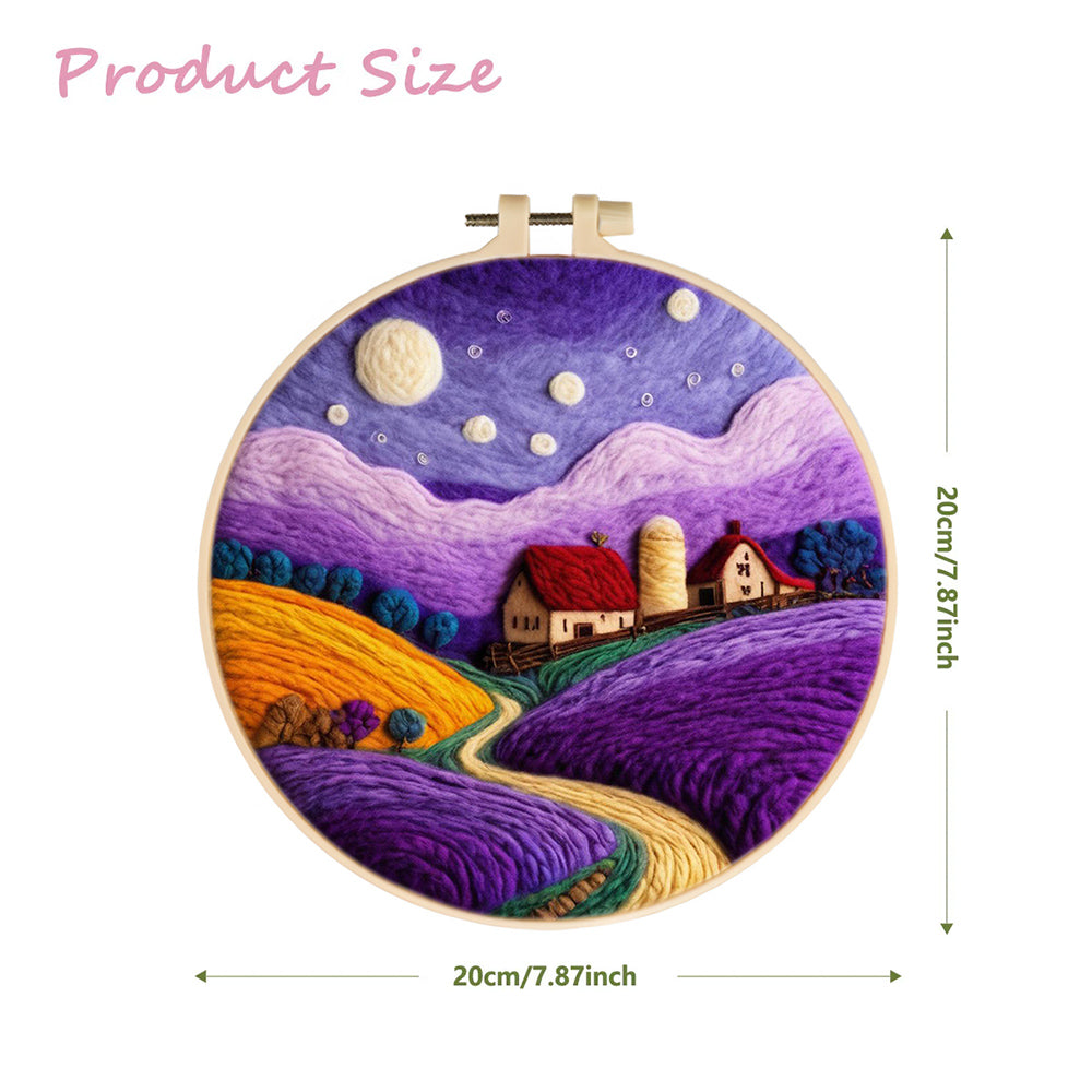 Purple Farm Wool Needle Felting Painting Kit