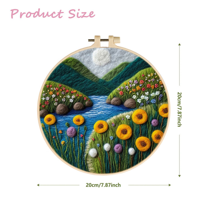 Mountain Streams and Dandelions Wool Needle Felting Painting Kit