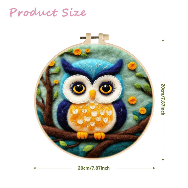 The Owl in the Forest Wool Needle Felting Painting Kit