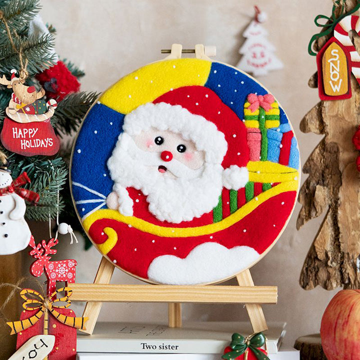 Santa with Gifts Wool Needle Felting Painting Kit