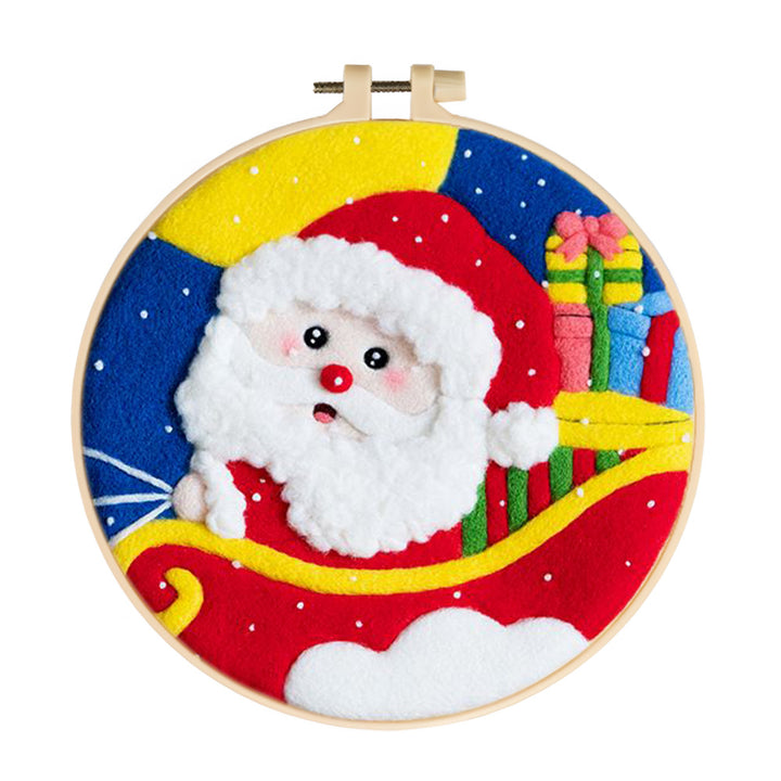Santa with Gifts Wool Needle Felting Painting Kit