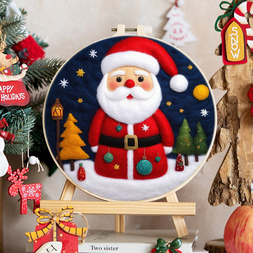 Decorated Santa Wool Needle Felting Painting Kit