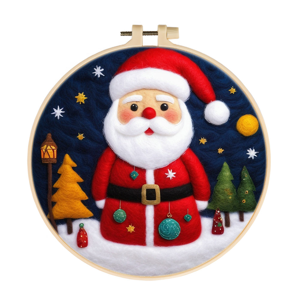 Decorated Santa Wool Needle Felting Painting Kit