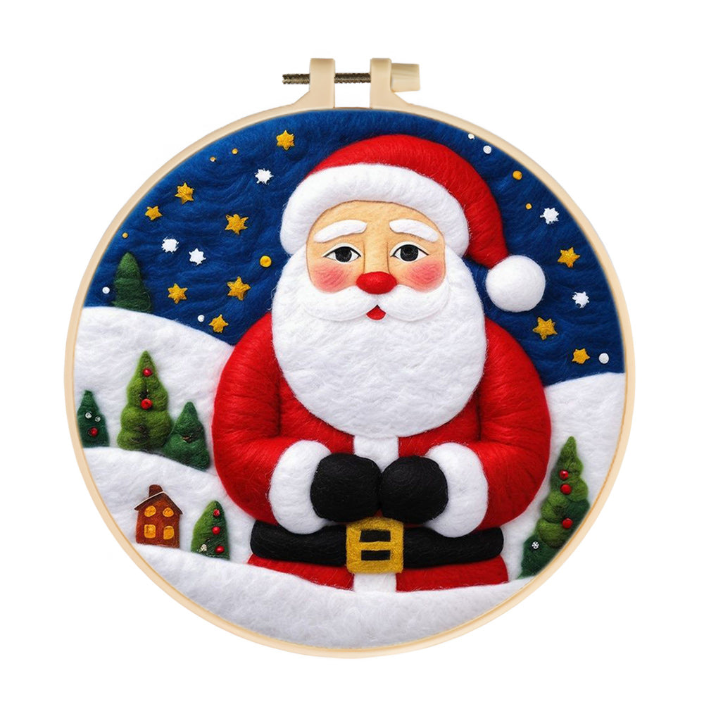 Santa in Starry Sky Wool Needle Felting Painting Kit
