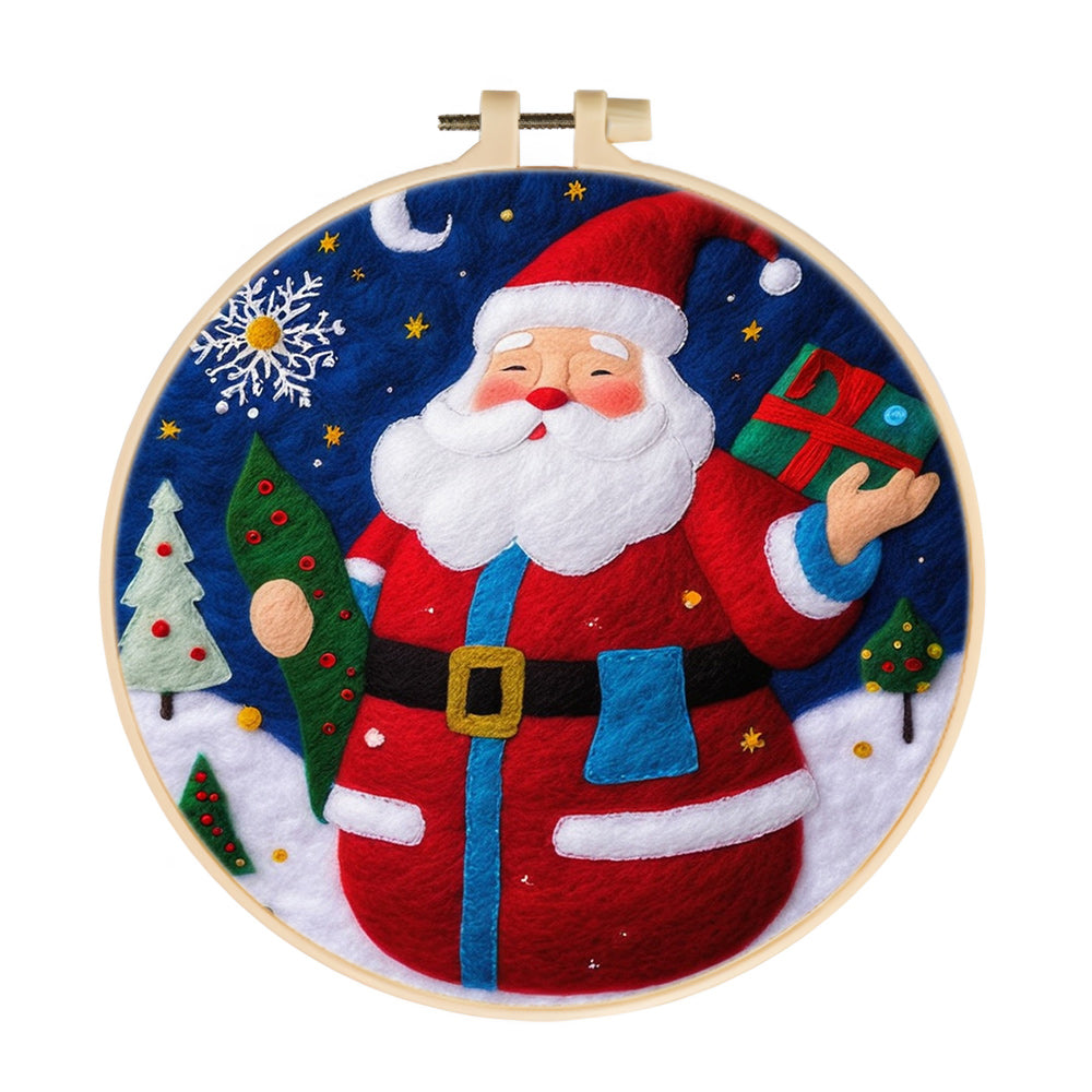 Santa with Gifts Wool Needle Felting Painting Kit