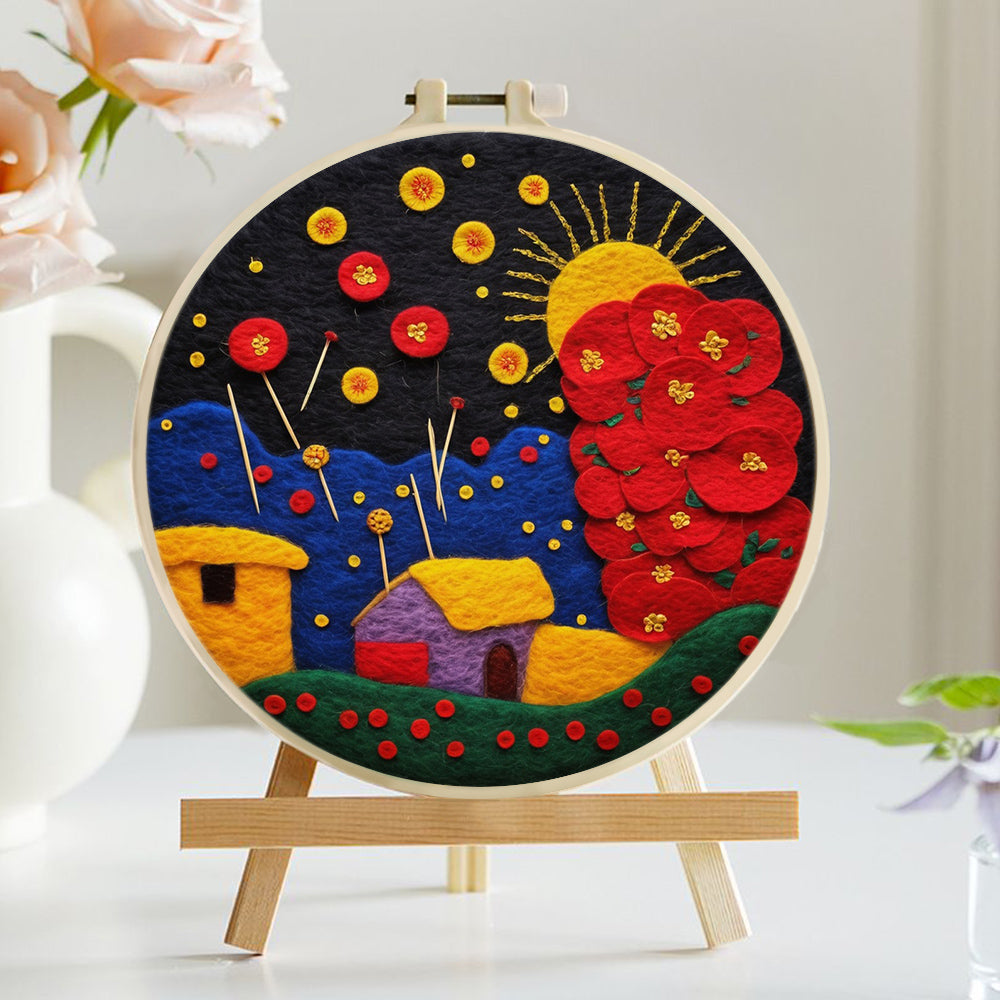 A Prosperous and Thriving Life Wool Needle Felting Painting Kit