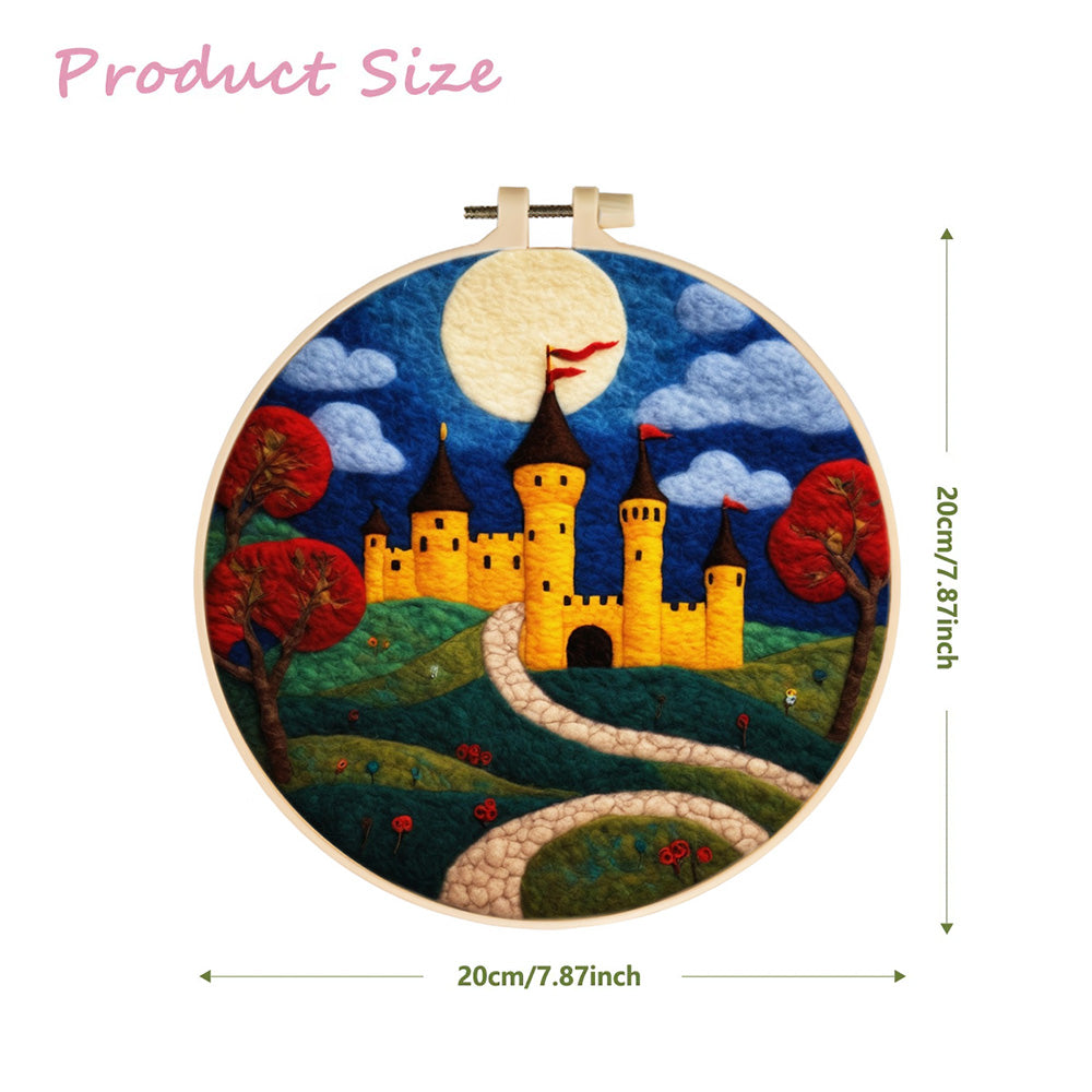 Golden Castle at Night Wool Needle Felting Painting Kit