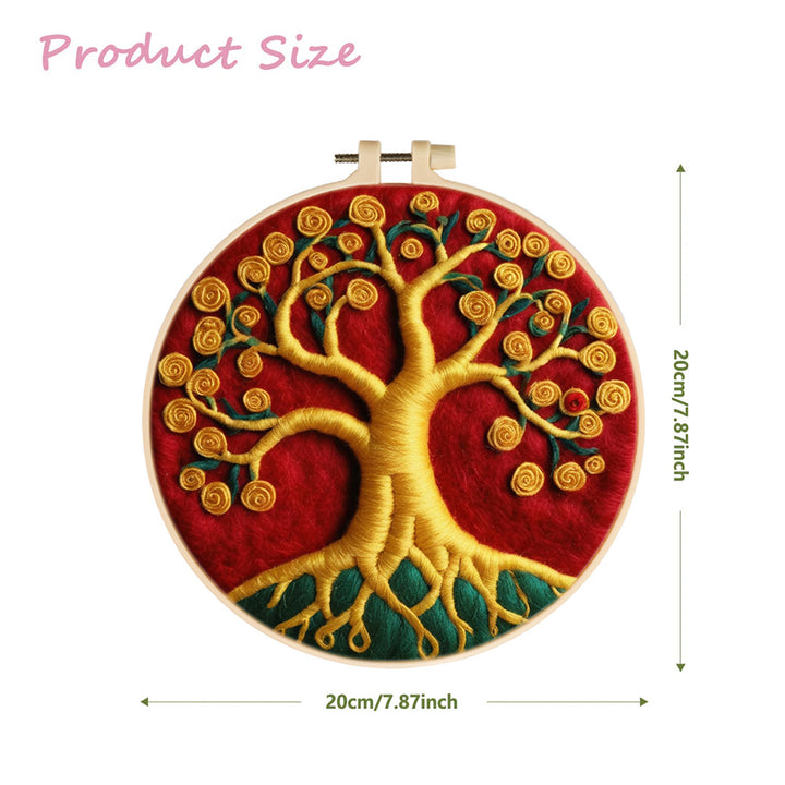 A Dazzling Golden Money Tree Wool Needle Felting Painting Kit
