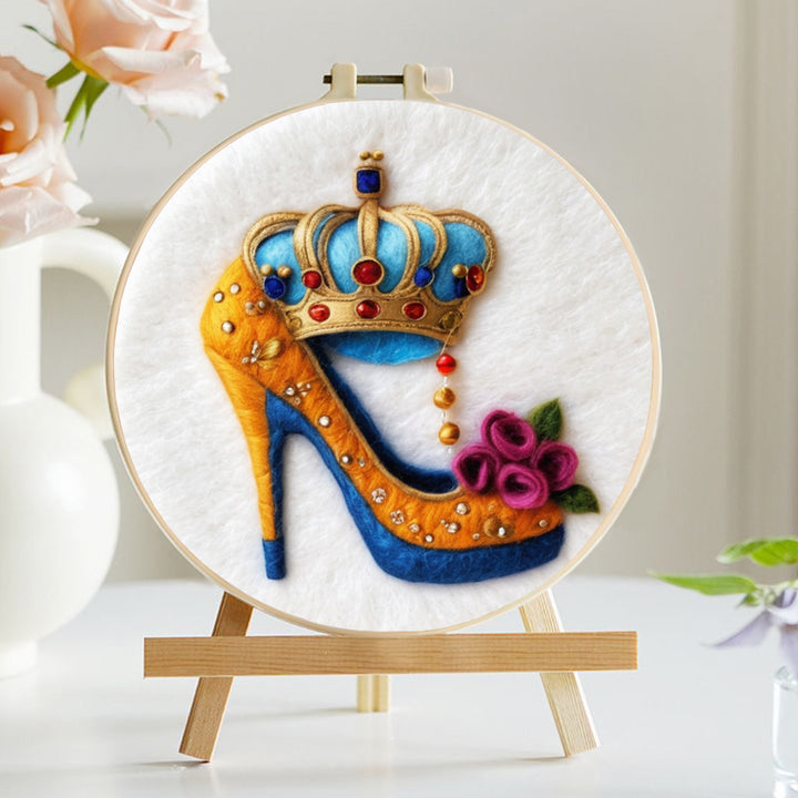 Jewel Flower High Heels Wool Needle Felting Painting Kit