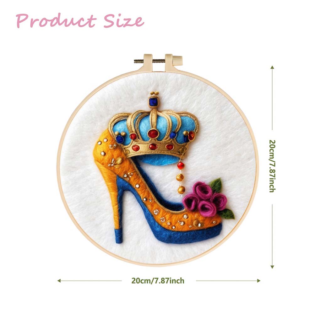 Jewel Flower High Heels Wool Needle Felting Painting Kit
