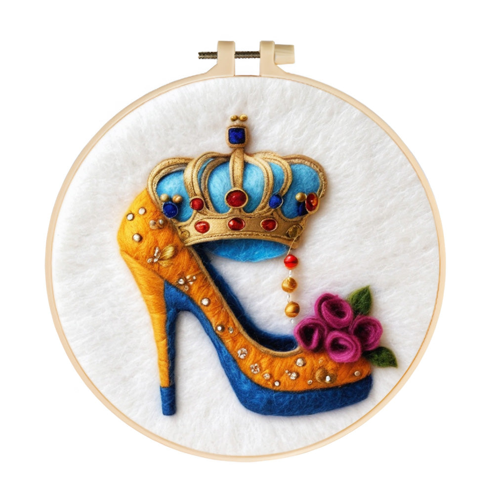 Jewel Flower High Heels Wool Needle Felting Painting Kit