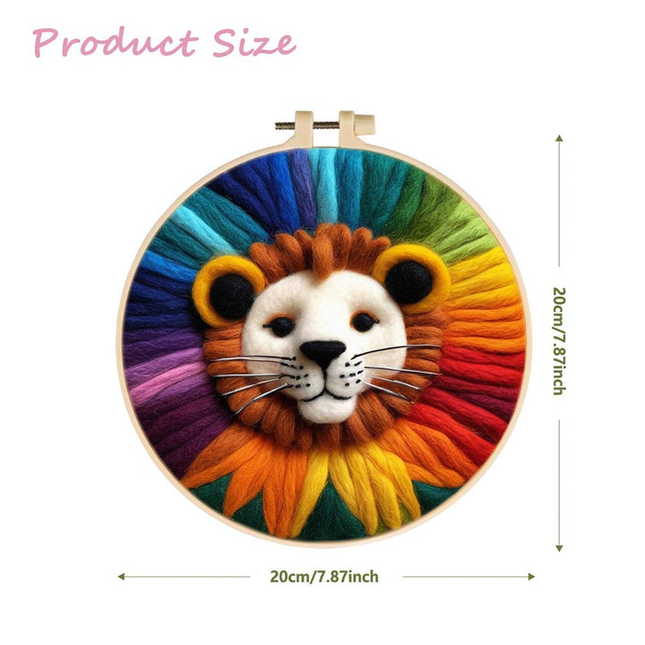 Rainbow Lion Head Wool Needle Felting Painting Kit