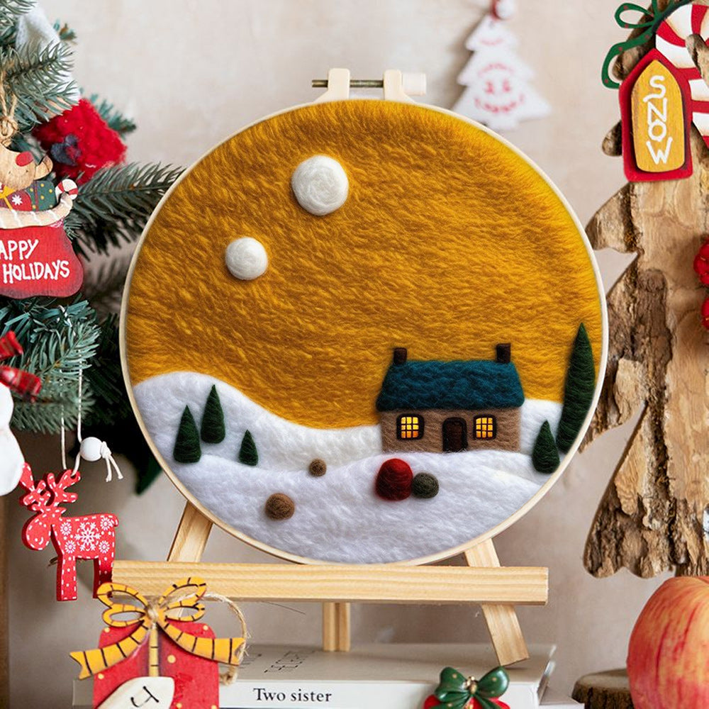 Snowfield Cabin Wool Needle Felting Painting Kit