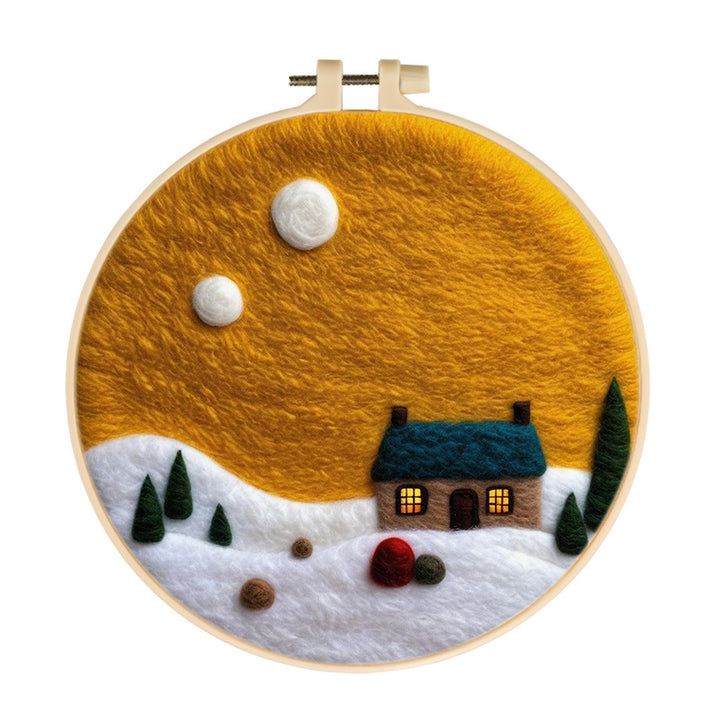 Snowfield Cabin Wool Needle Felting Painting Kit