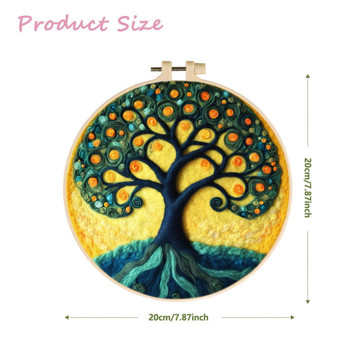 Lush Rose Tree Wool Needle Felting Painting Kit