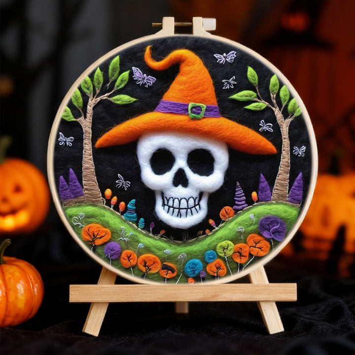 Halloween Wizard Skeleton Wool Needle Felting Painting Kit