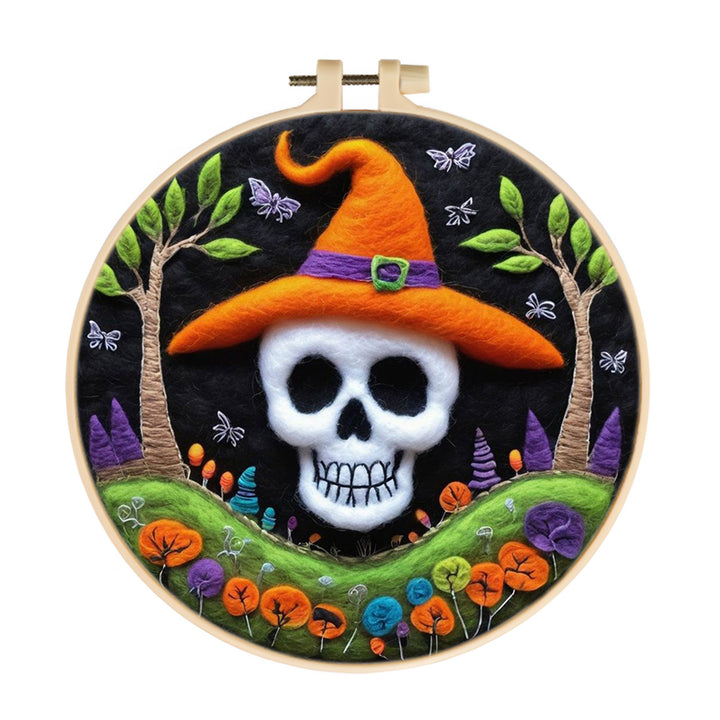 Halloween Wizard Skeleton Wool Needle Felting Painting Kit