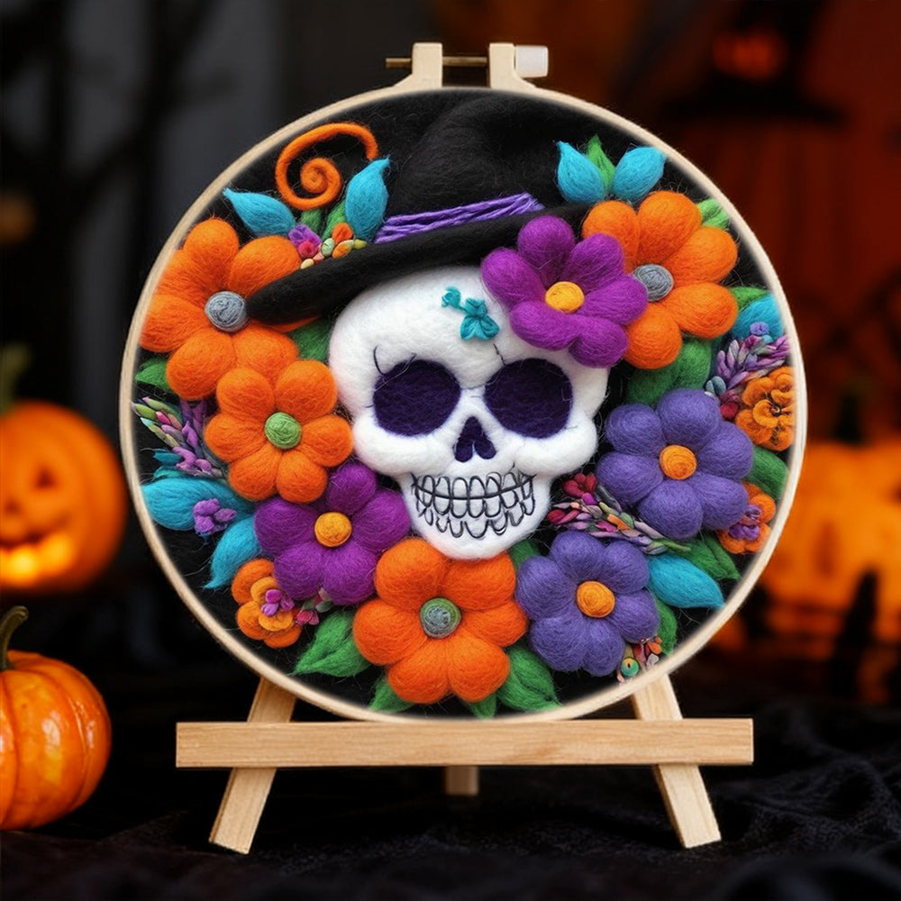 Halloween Skeleton Gentleman Wool Needle Felting Painting Kit
